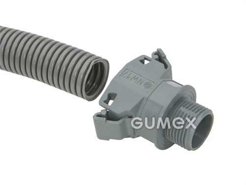 NORDUC A 183 M, für Rohrschützer 10mm, Außengewinde M16x1,5, IP65, PA6, grau, 